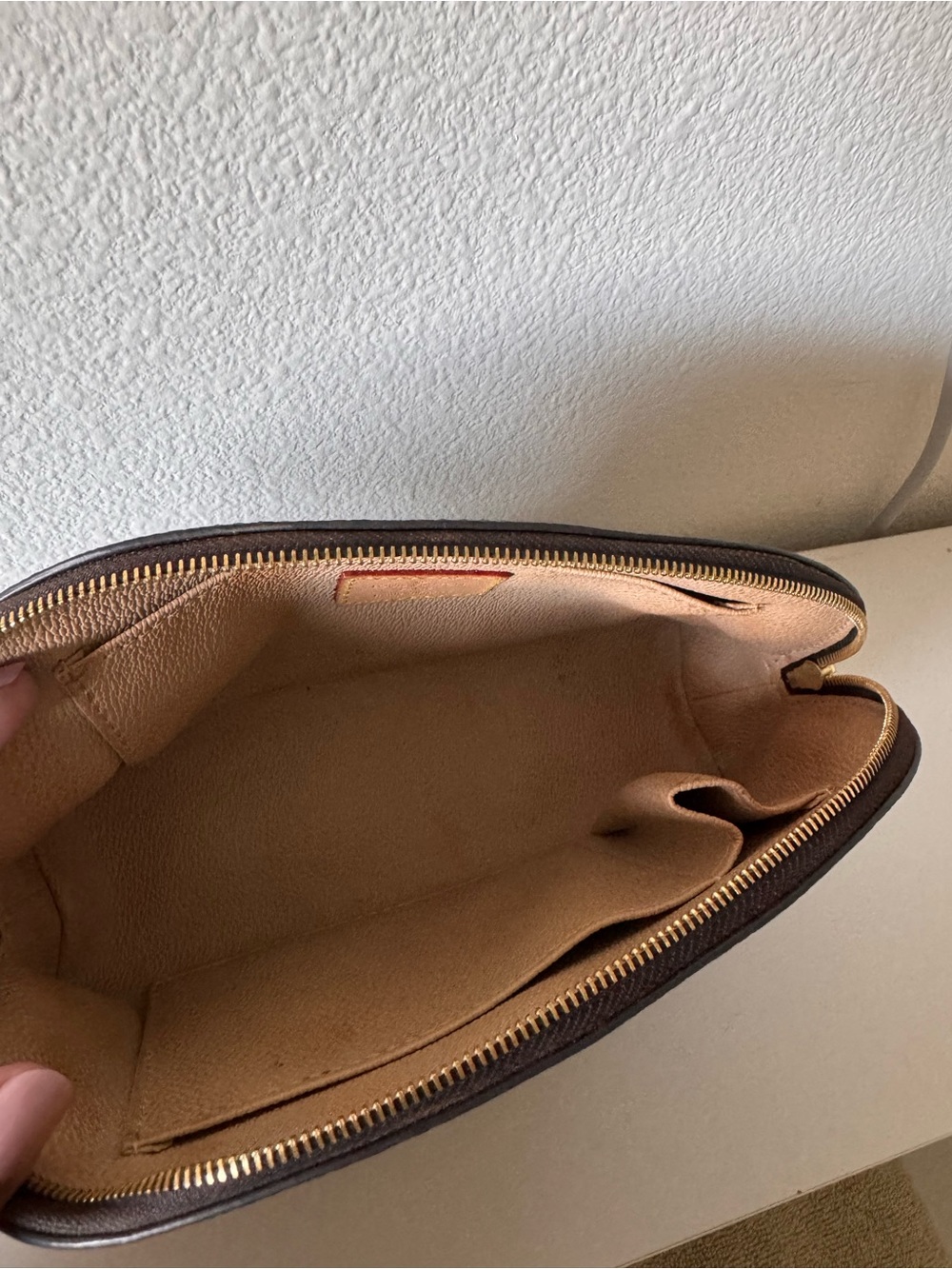 Louis Vuitton Monogram Canvas Zip Cosmetic Case in Brown and Gold - Picture 4 of 5